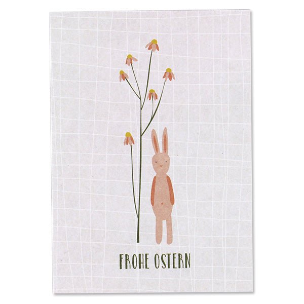 Postkarte "Frohe Ostern" mit Blüten - mimiundmax.at