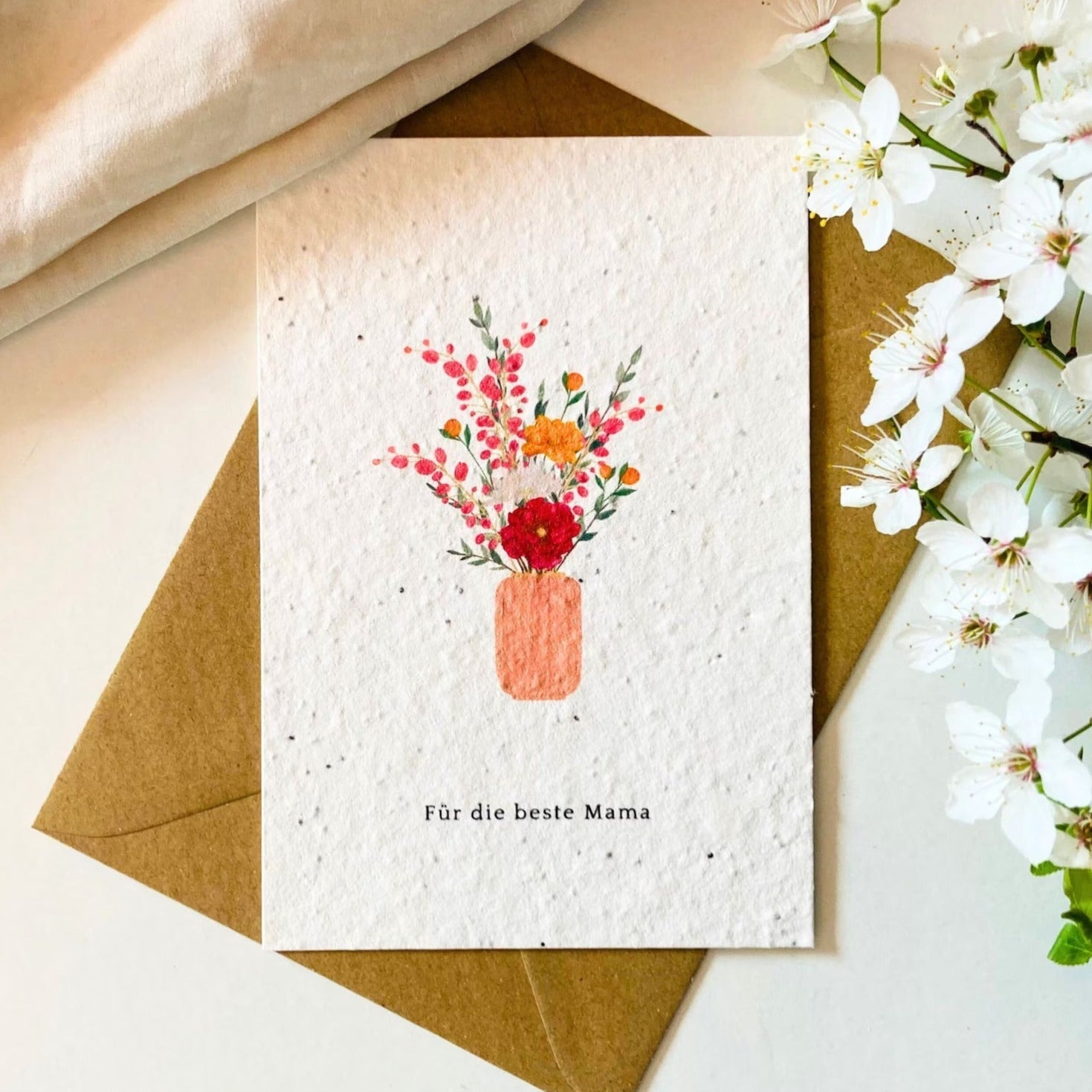 Einpflanzbare Muttertagskarte 'Blumenstrauß' - mimiundmax.at
