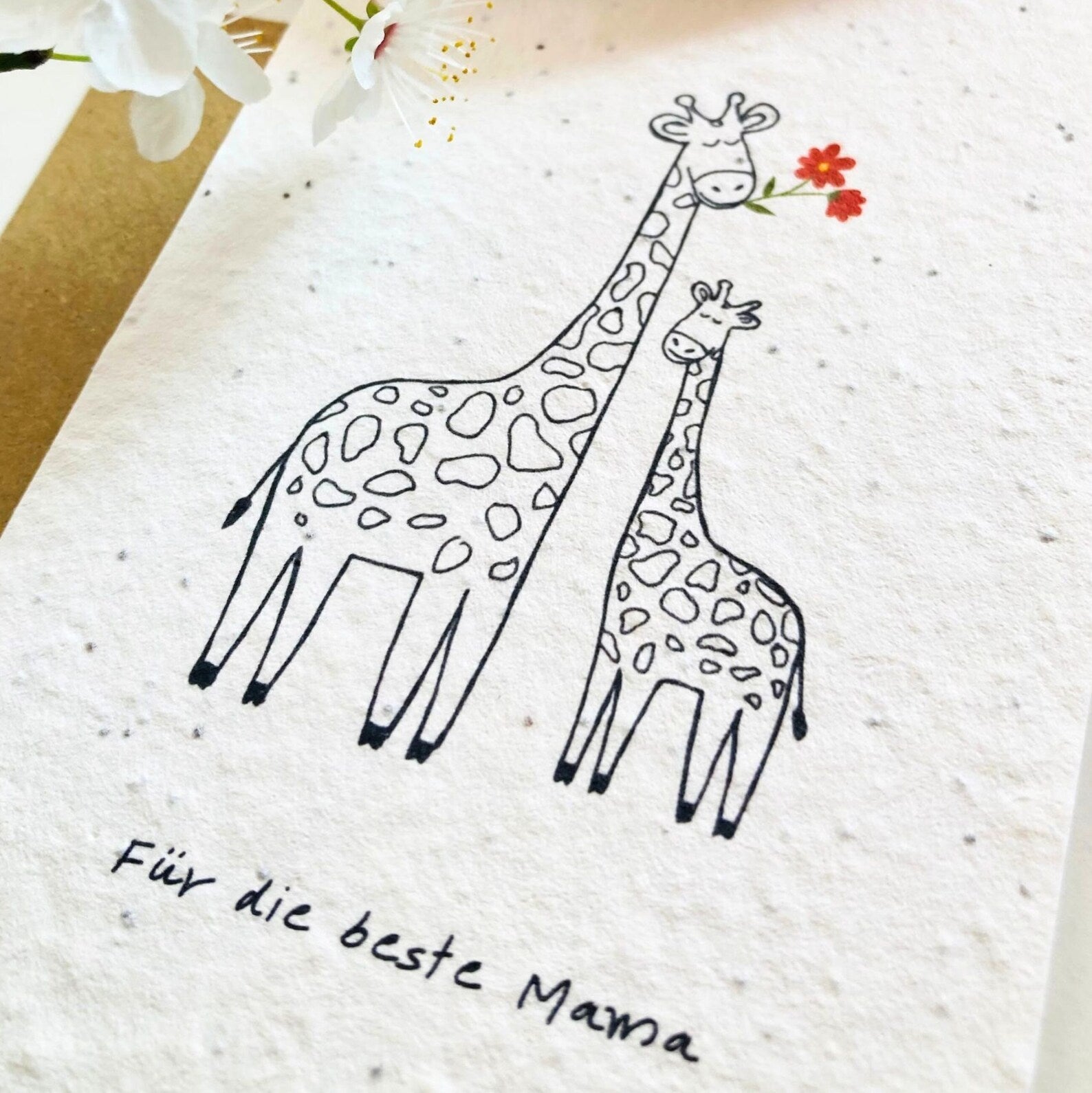 Einpflanzbare Muttertagskarte 'Giraffe' - mimiundmax.at