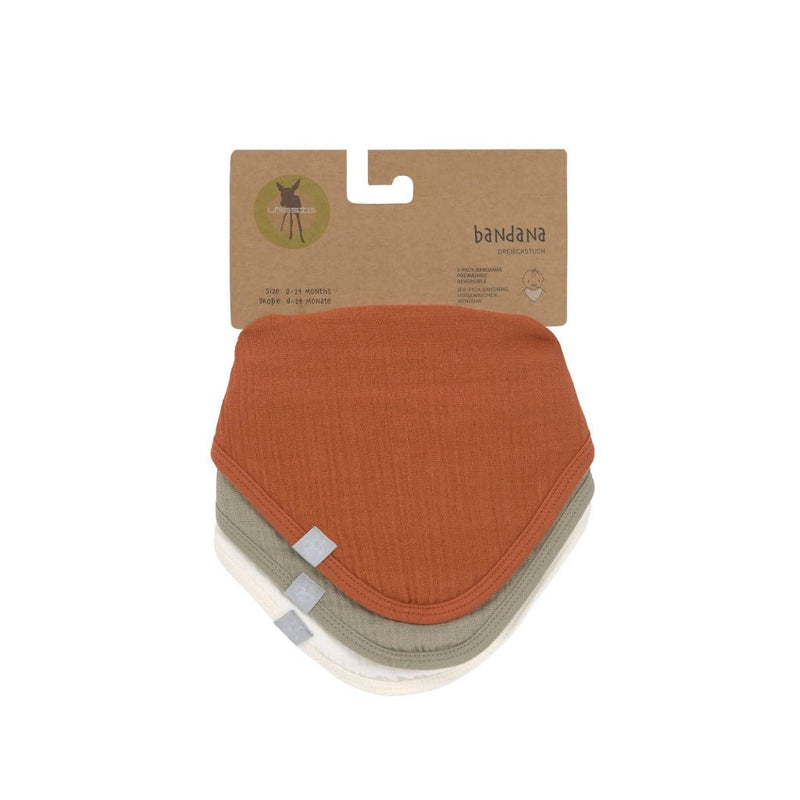 Dreieckstuch (3er Pack), Muslin rust/olive/milky - mimiundmax.at