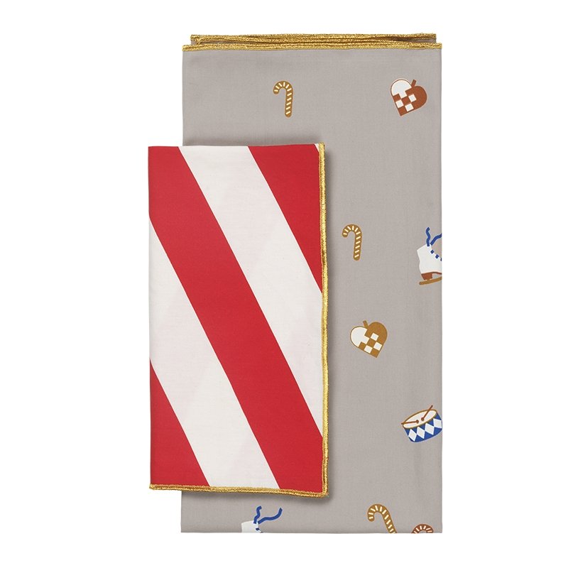 Geschenkpapier aus Stoff "Stripe / Nostalgia" 2er Pack - mimiundmax.at