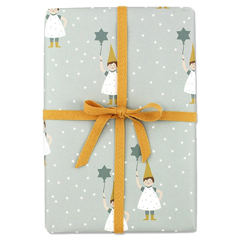 Geschenkpapier "Wichtel mit Zauberstab und brauner Zipfelmütze " - mimiundmax.at