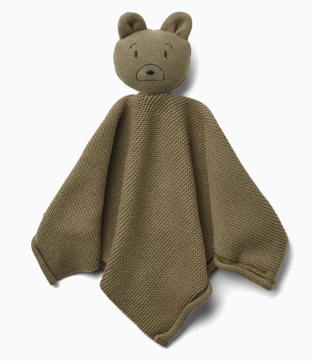 Gestricktes Kuscheltuch "Milo Mr. Bear Khaki" - mimiundmax.at