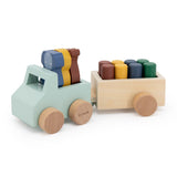Holzauto mit Anhänger und Tieren - mimiundmax.at
