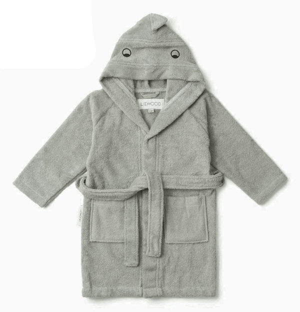 Kinderbademantel "Lily", Dino dove blue - mimiundmax.at