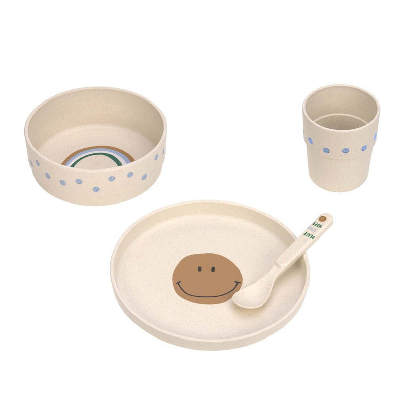 Kindergeschirr Set 'Happy Rascals', Smile sky blue - mimiundmax.at