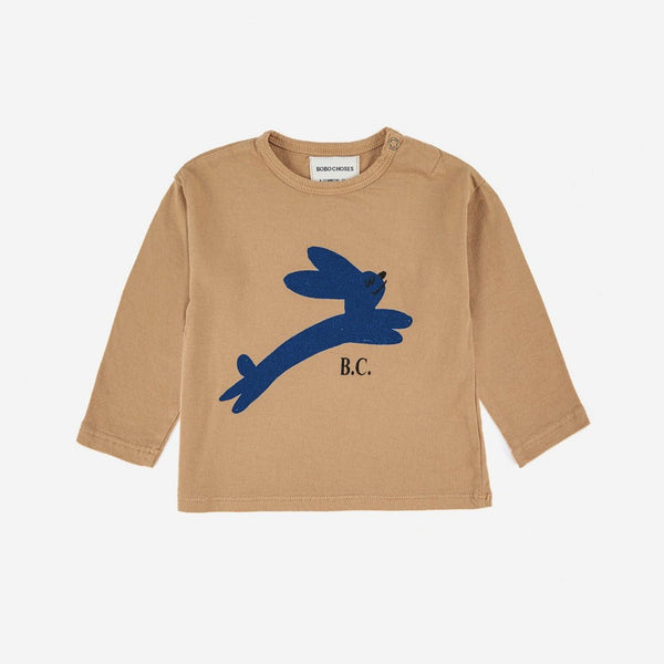 Langarmshirt 'Jumping Hare', hellbraun - mimiundmax.at