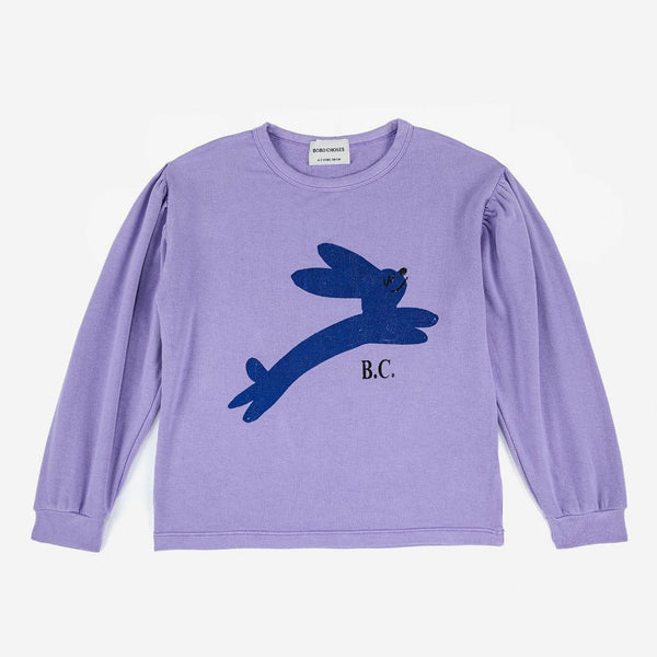 Langarmshirt 'Jumping Hare', lila - mimiundmax.at