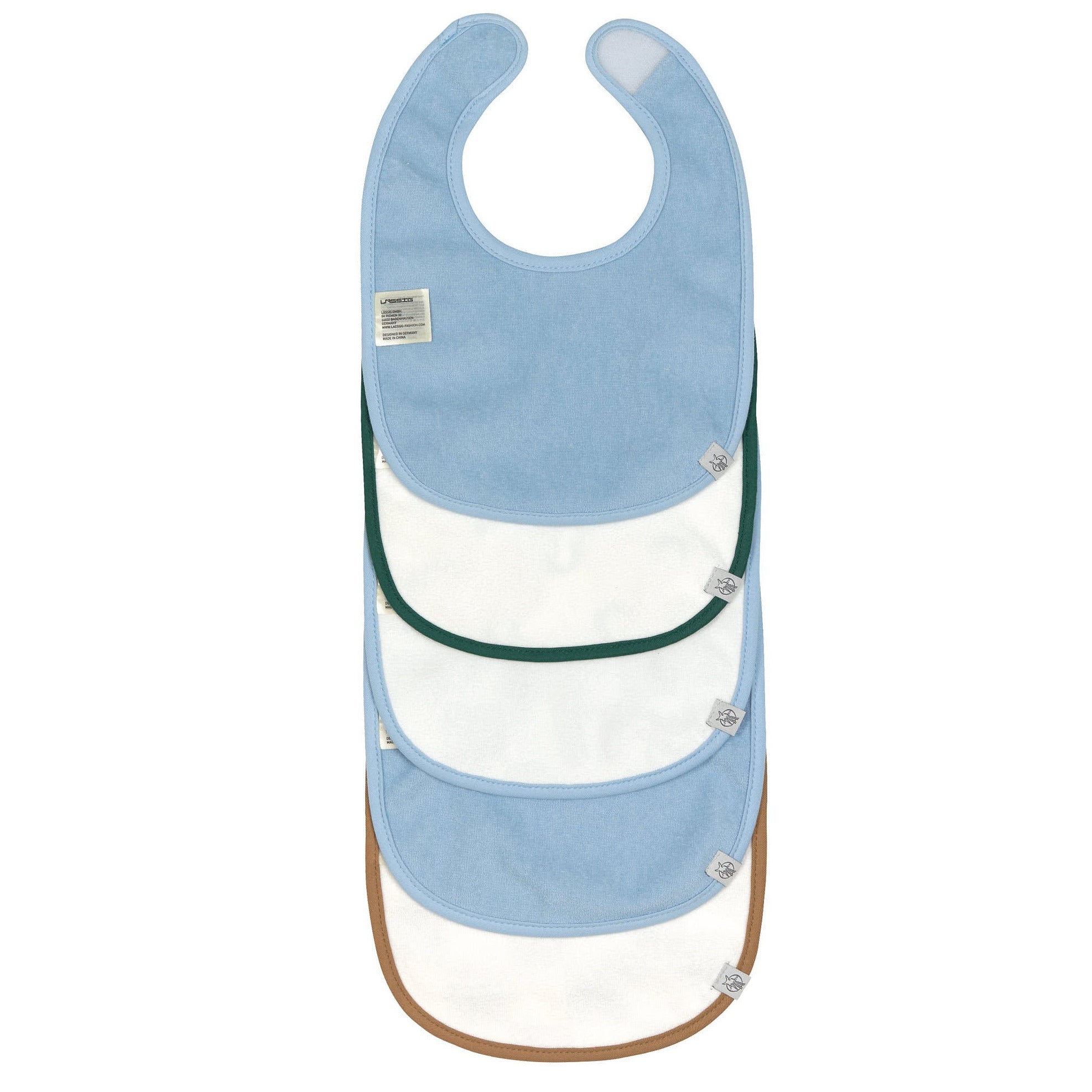 Lätzchen 'Happy rascals Smile', sky blue, 5er Set - mimiundmax.at