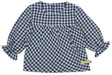 Musselin Bluse, ultramarin kariert - mimiundmax.at