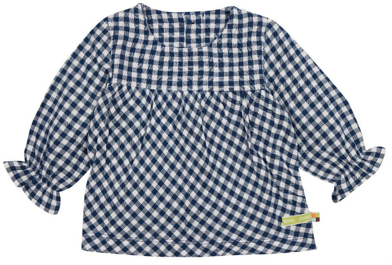 Musselin Bluse, ultramarin kariert - mimiundmax.at