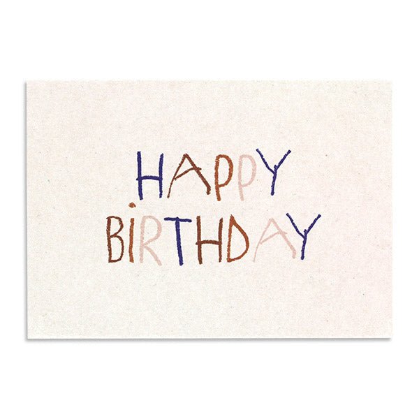 Postkarte "Happy Birthday" weiß - mimiundmax.at