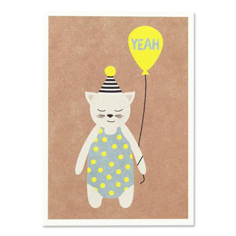 Postkarte Katze mit Hütchen "Yeah" - mimiundmax.at