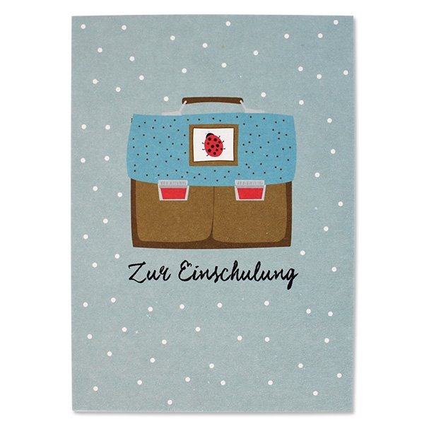 Postkarte zur Einschulung blau - mimiundmax.at