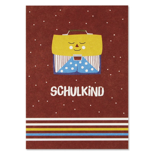 Postkarte zur Einschulung braun - mimiundmax.at