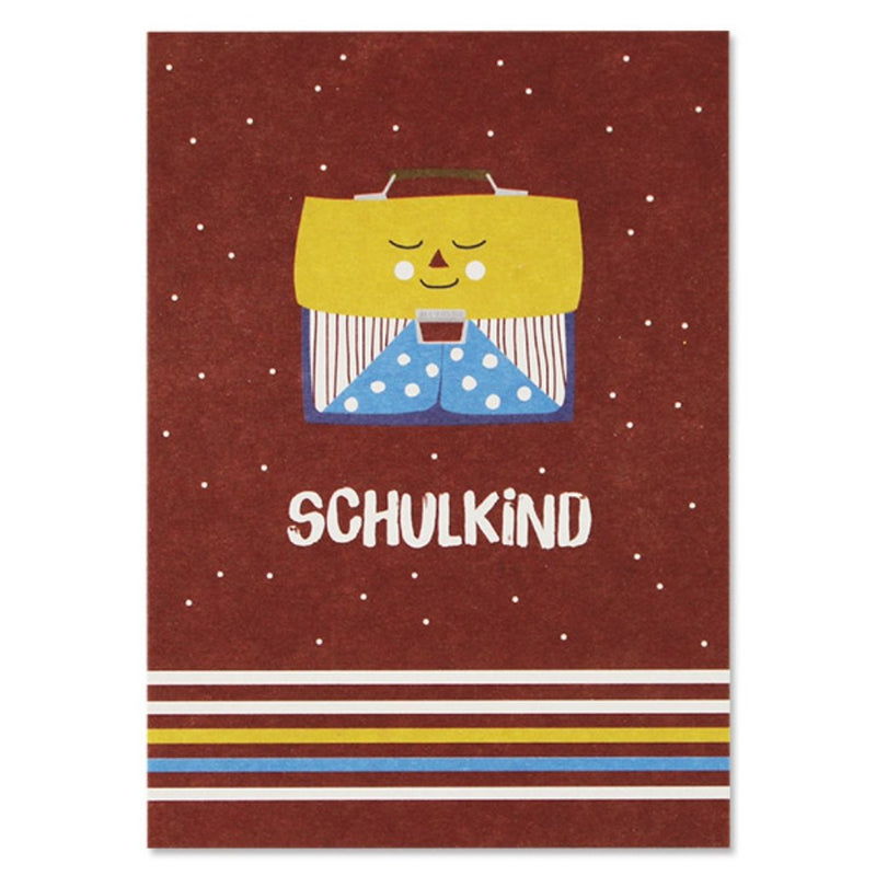 Postkarte zur Einschulung braun - mimiundmax.at