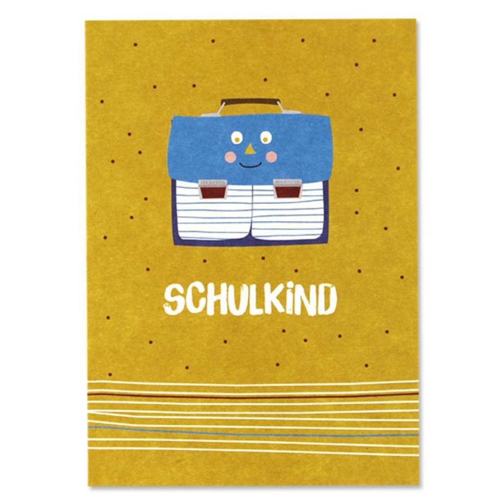 Postkarte zur Einschulung gelb - mimiundmax.at