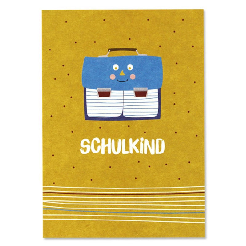 Postkarte zur Einschulung gelb - mimiundmax.at