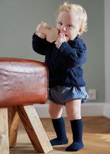 Rutschfeste Socken aus Bambus - blau - mimiundmax.at