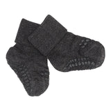 Rutschfeste Socken aus Bambus - Dark Grey Melange - mimiundmax.at
