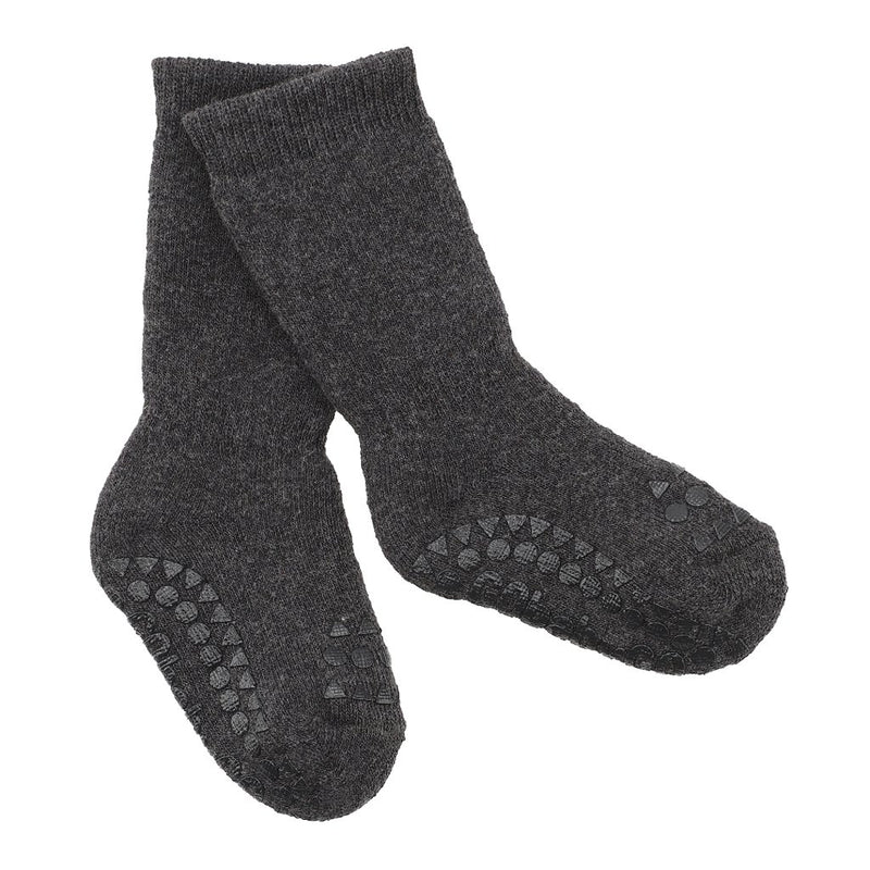 Rutschfeste Socken - Dark Grey Melange - mimiundmax.at