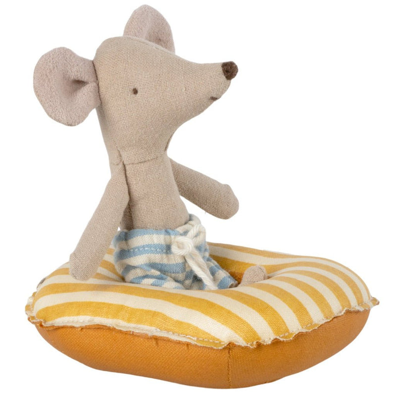 Schlauchboot, Kleine Maus - Gelb gestreift - mimiundmax.at