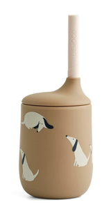 Schnabeltasse mit Strohhalm 'Ellis', Dog/Oat Mix - mimiundmax.at