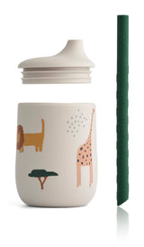 Schnabeltasse mit Strohhalm 'Ellis', Safari sandy Mix - mimiundmax.at