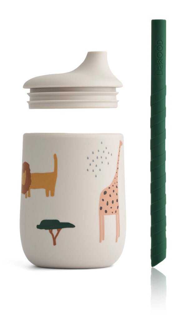 Schnabeltasse mit Strohhalm 'Ellis', Safari sandy Mix - mimiundmax.at