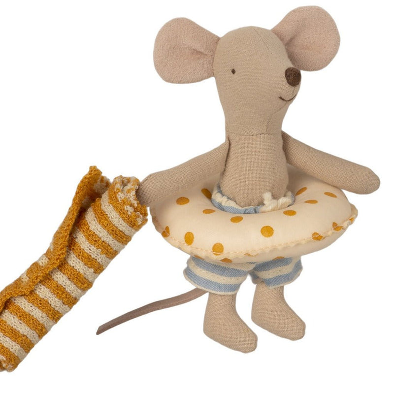 Stoffpuppe "Kleiner Mausbruder" mit Strandhaus - mimiundmax.at