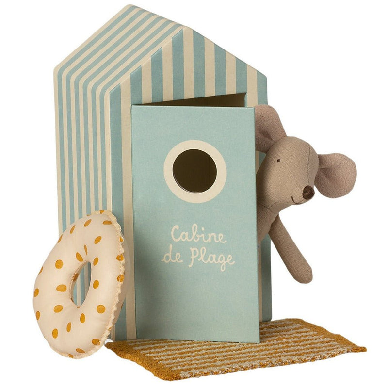 Stoffpuppe "Kleiner Mausbruder" mit Strandhaus - mimiundmax.at