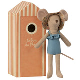 Stoffpuppe "Mama Maus" mit Strandhaus - mimiundmax.at
