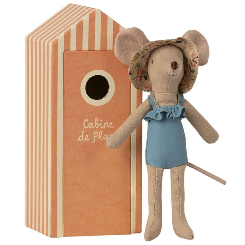 Stoffpuppe "Mama Maus" mit Strandhaus - mimiundmax.at