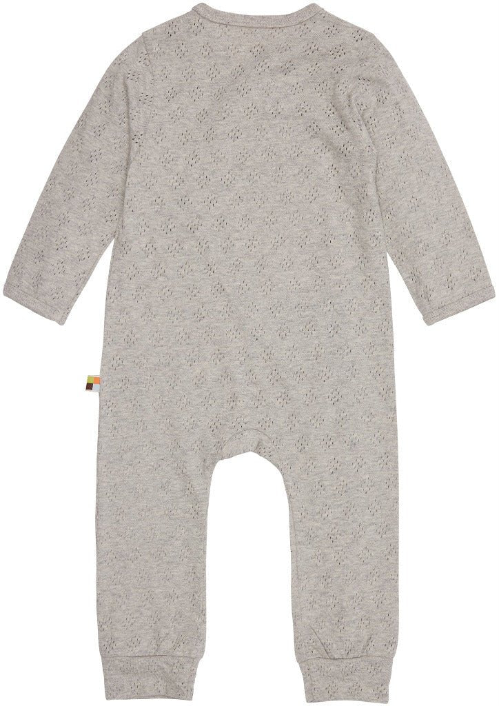 Strampler mit Lochmuster, silver - mimiundmax.at