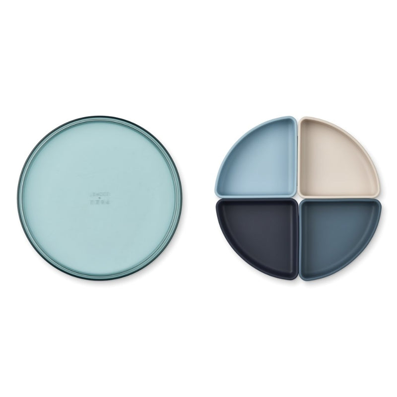 Teller mit Unterteiler 'Shawn', Sea blue multi mix - mimiundmax.at