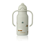 Trinkflasche 'Kimmie', Vehicles/Dove blue, 250ml - mimiundmax.at
