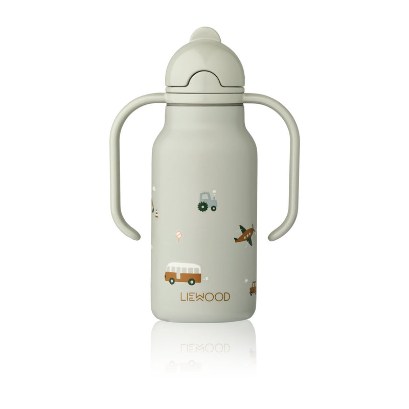 Trinkflasche 'Kimmie', Vehicles/Dove blue, 250ml - mimiundmax.at
