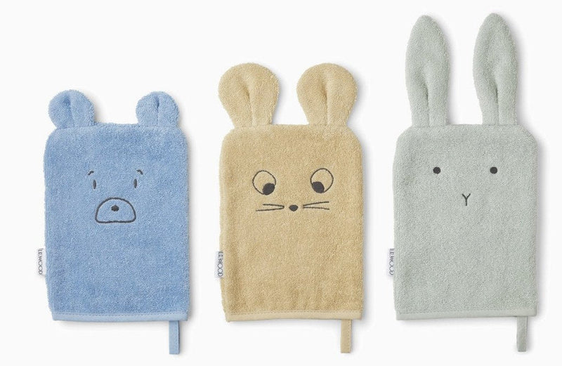 Waschlappen "Sylvester Mouse/Dusty Mint Multi Mix" 3er-Pack - mimiundmax.at
