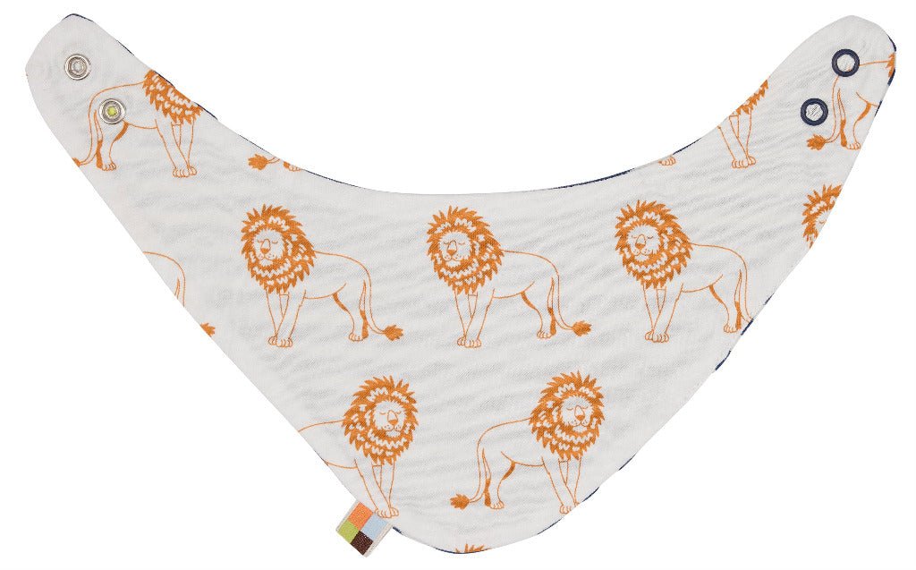 Wendehalstuch 'Ultramarin', innen Löwe orange - mimiundmax.at