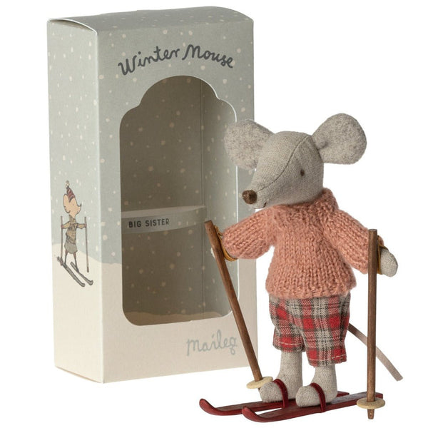 Wintermaus mit Ski, Grosse Schwester - mimiundmax.at